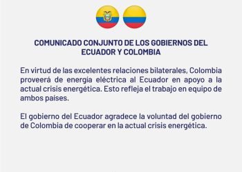 Colombia reinicia exportación de energía hacia Ecuador