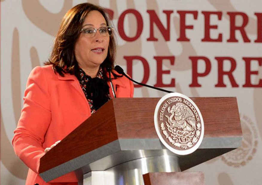 Rocío Nahle en la conferencia matutina del Presidente Andrés Manuel López Obrador