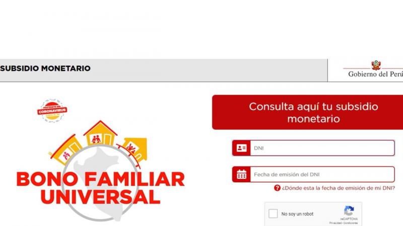 El gobierno nacional del Perú anunció un Bono Familiar Universal, por el estado de cuarentena total y focalizada que afrontará el país.