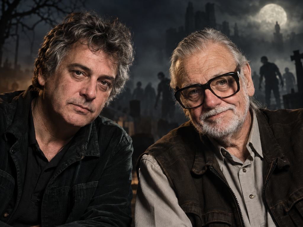 George A. Romero y Dan O’Bannon, dos nombres fundamentales para entender la evolución del zombi moderno. Romero consolidó las reglas del género; O’Bannon decidió romperlas en 1985 con The Return of the Living Dead.